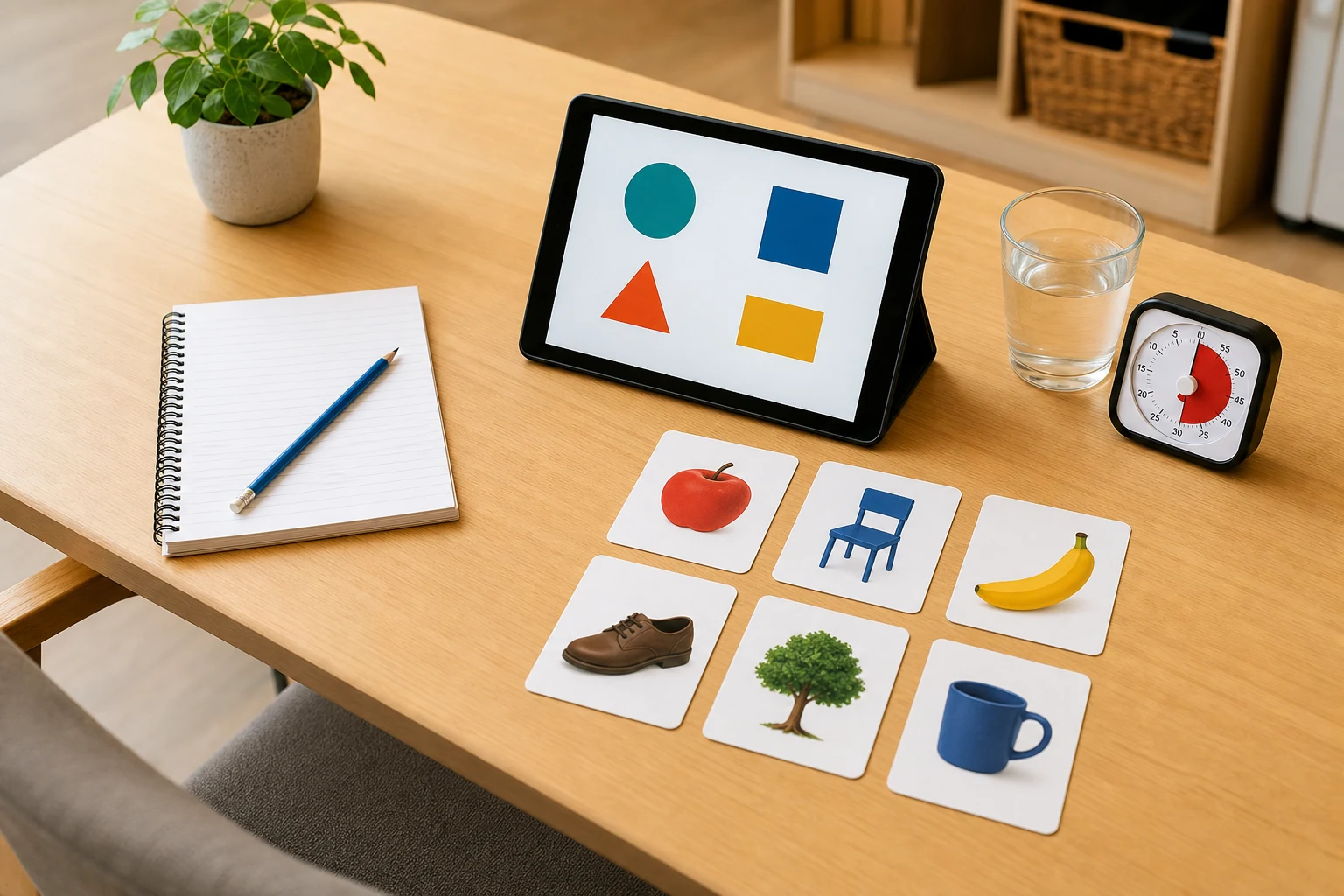 Aphasia friendly test setup