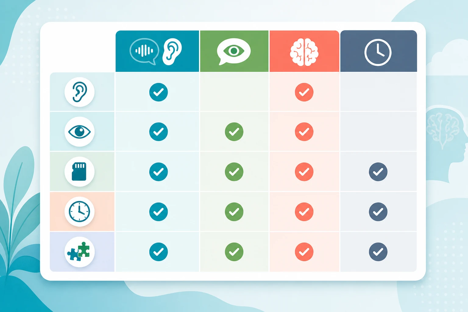 Language and cognition checklist